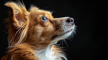 Sticker - A brown and white dog with its head tilted to the side