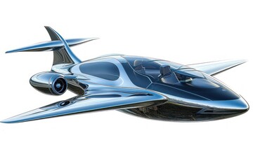 Wall Mural - Futuristic plane transportation aircraft airplane.