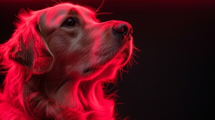 Poster - A dog with a red nose and brown fur is looking at the camera