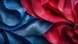 Close up of red and blue fabric