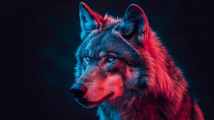 Sticker - A wolf with eyes and fur