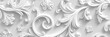© Jaemie - White baroque swirls create a classic and timeless wallpaper design, ideal for chic and bright interiors.