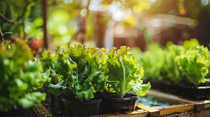 Wall Mural - Innovative Aquaponic Lettuce Farming