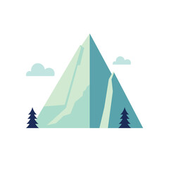 Simple iceberg flat icon, ice mountain vector illustration, mountains clip art