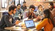 © cvetikmart - Young entrepreneurs exemplify initiative at a startup hub on Youth Day. International Youth Day