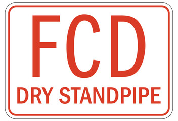 Wall Mural - Standpipe sign FCD dry standpipe