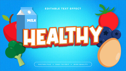 Wall Mural - Colorful healthy 3d editable text effect - font style