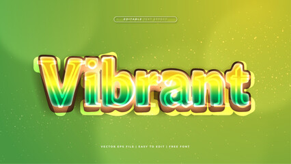Wall Mural - Yellow white and green vibrant 3d editable text effect - font style