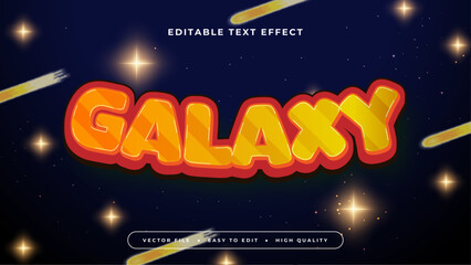 Orange red and blue galaxy 3d editable text effect - font style