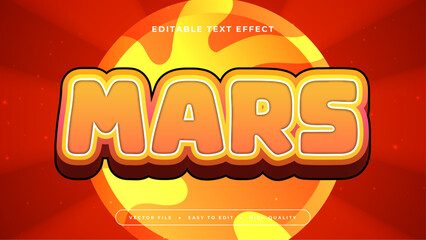 Wall Mural - Red yellow and orange mars 3d editable text effect - font style