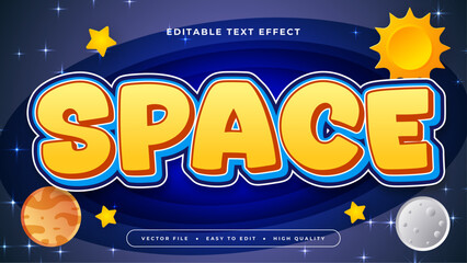 Wall Mural - Blue yellow and gray grey space 3d editable text effect - font style