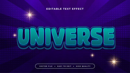 Wall Mural - Green and blue universe 3d editable text effect - font style
