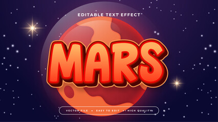 Wall Mural - Blue orange and red mars 3d editable text effect - font style