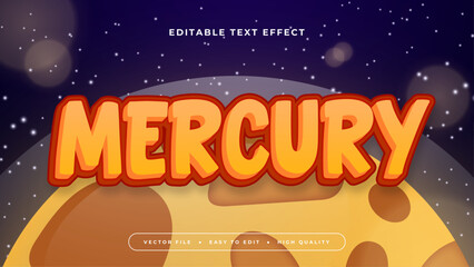 Wall Mural - Orange red and blue mercury 3d editable text effect - font style