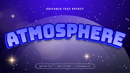 Wall Mural - Purple violet and blue atmosphere 3d editable text effect - font style