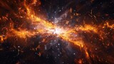 Fototapeta  - D Rendering of a Swirling Nebula A Glimpse into the AweInspiring Cosmos