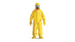 © Ron - Flat lay Vector illustration of a full body yellow hazmat suit on a white background