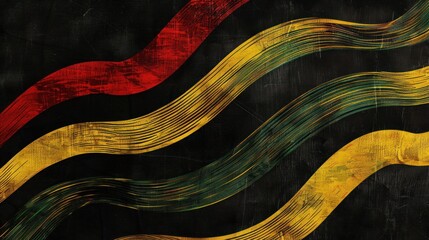 Wall Mural - Black History Month Background with Rich African American Colors