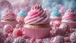 Sprinkle-tastic Cupcake Delight. Generative AI