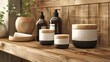 © Godam - Elegant Jars with Toiletries Arranged on a Polished Wooden Surface