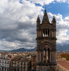 Sticker - bell towers and rooftop with cupolas of the Palermo Cathedral