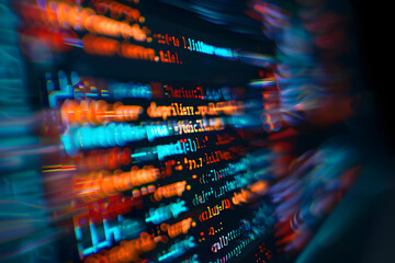 Programming code abstract technology background of software developer and Computer script
