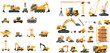Construction machinery and building construction equipment icons