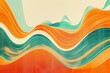 Retro Gradient Color Flow: Vibrant Orange and Teal Waves on Vintage Dance Event Banner with Funky 70s Vibe