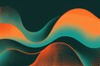 Vintage Style Poster: Retro 80s Dynamic Curves in Psychedelic Orange and Teal Gradient