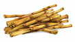 Heap of bamboo stems isolated on white background 