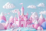 Cute princess background outdoors cartoon celebration.
