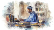 Middle Eastern Business Man Arbeiten Laptop Fachkraft Unternehmer Arabisch Arbeitsplatz Job