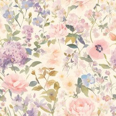  Pastel Succulent Garden Illustration - Vibrant Botanical Artwork Vintage Floral Elegance: Timeless Garden Illustration. Design for background, graphic design, print, poster, interior, packaging paper