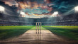 © mahamad - cricket stadium with wicket,