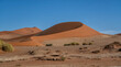 Landscape of the red sand dunes of Sossusvlei in the Namib Nauklft National Park in Namibia