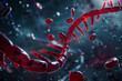 Mitochondrial DNA fragments in blood, scientific medical concept