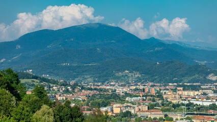 Wall Mural - View of medieval Bergamo timelapse - beautiful medieval town in north Italy