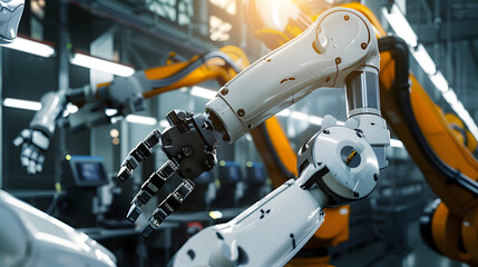 Wall Mural - xai smart industry robot arms for digital factory production technology showing automation manufactu