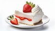 Sweet Delight: Japanese-inspired Birthday Cake with Cream and Strawberry