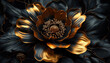 artistic black and gold flower illustration for sophisticated graphics