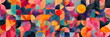 Geometry mosaic, circular mural type abstract color background. 