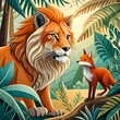 a tale of cunning and courage as a clever fox outwits a mighty lion in the heart of the jungle.