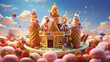 Fantasy Candy House with Ice Cream Towers