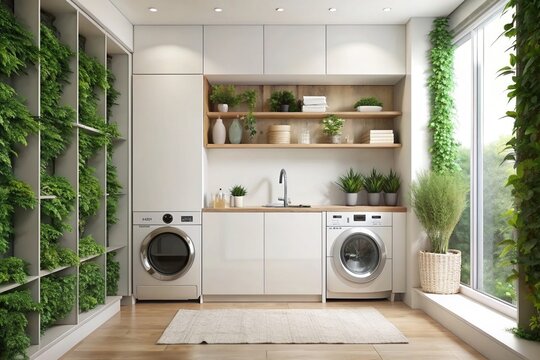 Modern minimalist laundry room