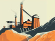 Orange factory illustration 