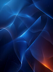 Wall Mural -  Modern dark blue background with abstract shapes dynamic