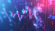 digital background with stock market charts and graphs on the right side. dollar sign in front of it