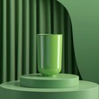 Green cup mockup, 3d render