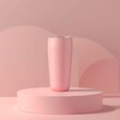 Pink Tumbler Mockup, 3d render