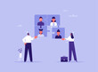 Effective team building and management concept, business team connect jigsaw puzzle with business partners, company staff coordination and teamwork productivity